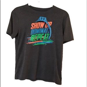 UNDER ARMOR Youth kids loose gray T-shirt large